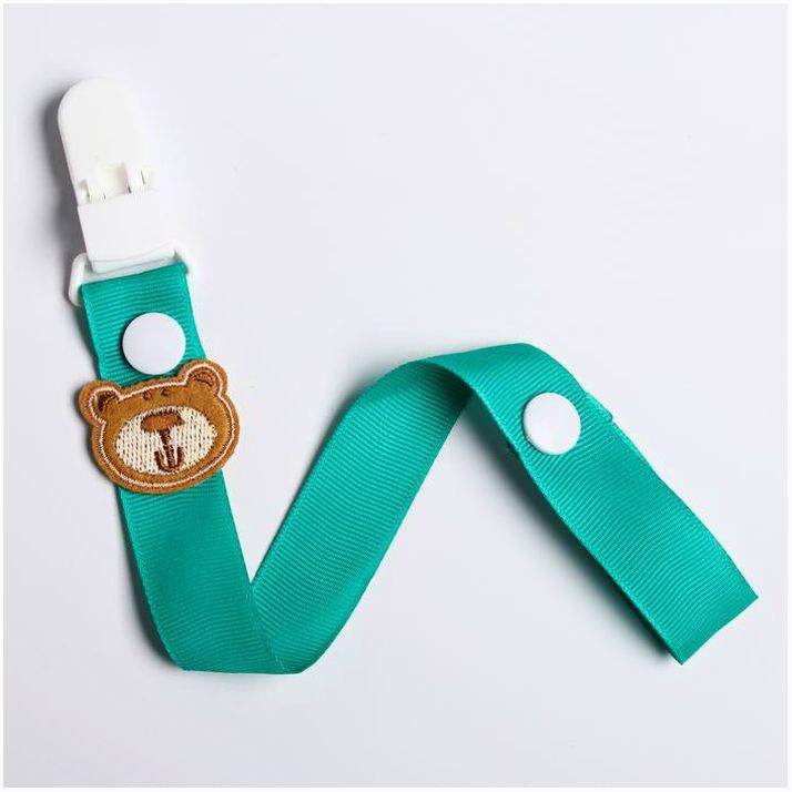 Держатель для соски - пустышки , ниблера «Мишутка» на ленте артикул анонс 2792848