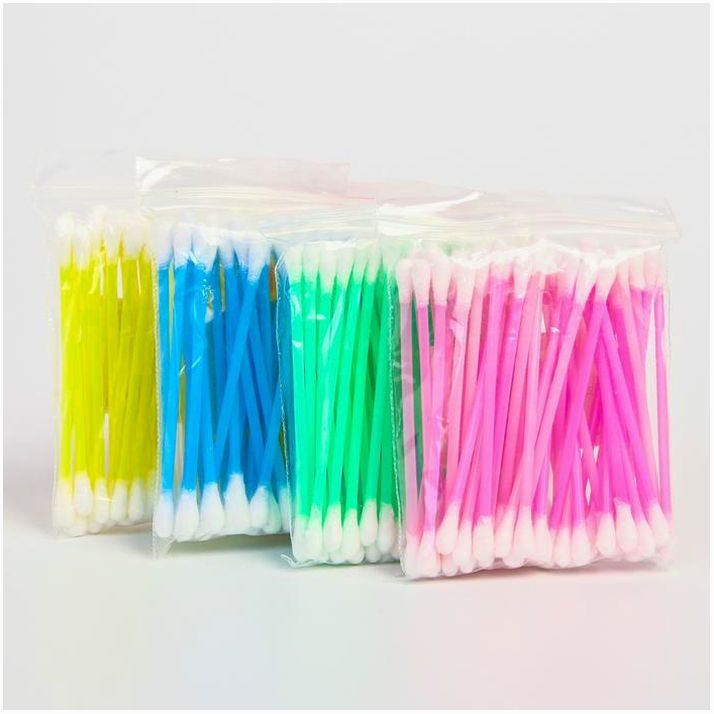 Ватные палочки, пакет 50 шт., пластик, цвет МИКС артикул анонс 650728