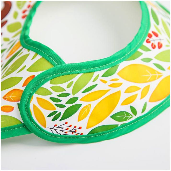 № 4645586 Нагрудник для кормления «Мишка» непромокаемый на липучке, с карманом