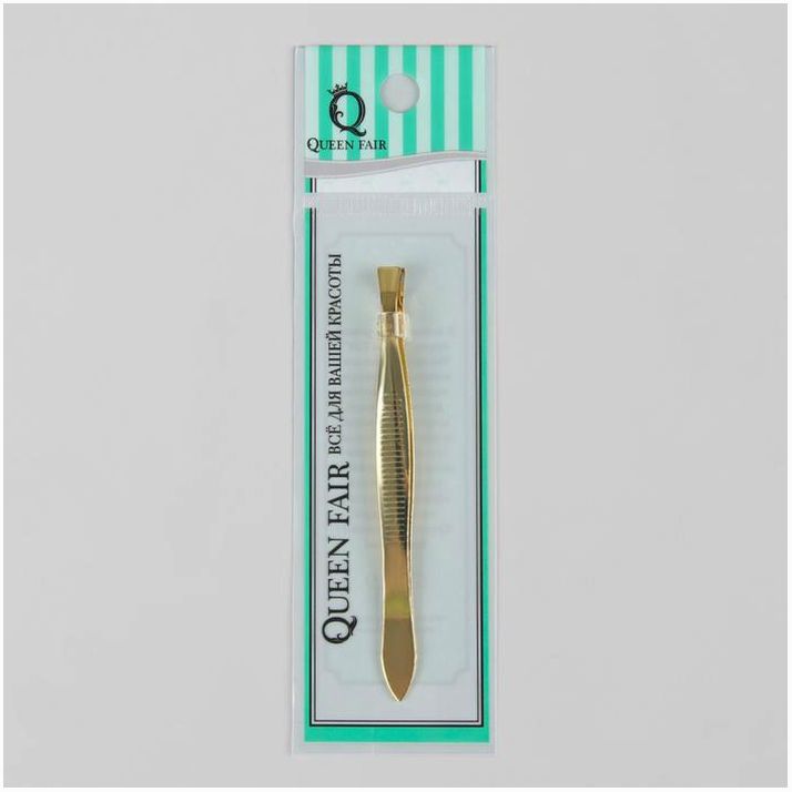 Картинка Пинцет прямой, широкий, 8,5 см, цвет золотистый (№1208324) от магазина Мир детей Товары для Новорожденных