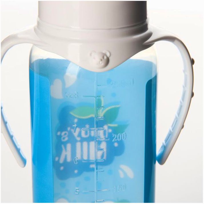 Картинка Бутылочка «Молочный коктейль», классическое горло, 250 мл., от 0 мес., цилиндр, с ручками (№7369076) от магазина Мир детей Товары для Новорожденных