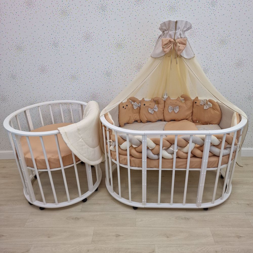 КПБ 17 пр (балдахин + борт + пододеяльник + 2 одеяла + наволочка + подушка + 2 простынки (бязь) артикул анонс 1189-О-1