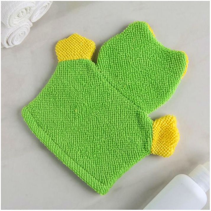 № 578733 Мочалка-варежка детская для купания Доляна «Лягушонок», 21 см