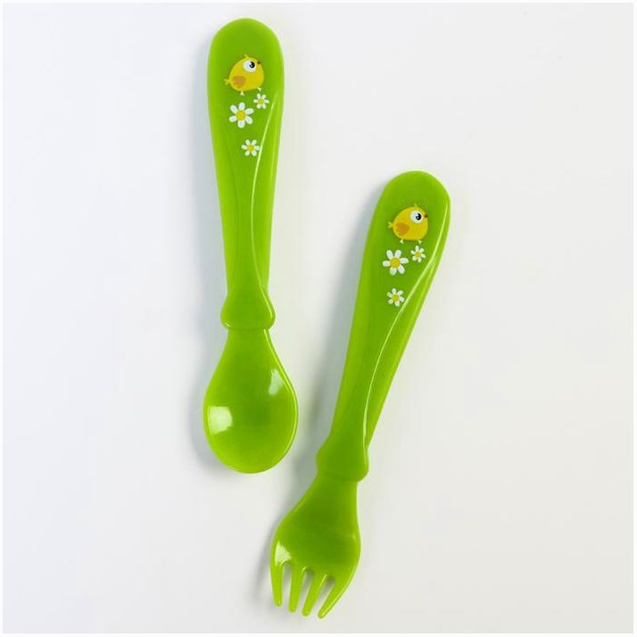 Картинка Набор для кормления: ложка и вилка «Для Малыша», от 5 мес., зеленый МИКС (№4822602) от магазина Мир детей Товары для Новорожденных