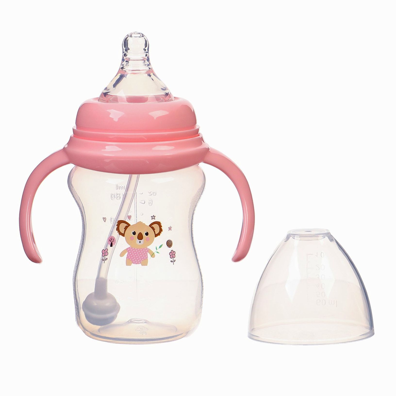 Бутылочка для кормления, ШГ ?50мм,180 мл, +0мес., цвет розовый артикул анонс 9844094
