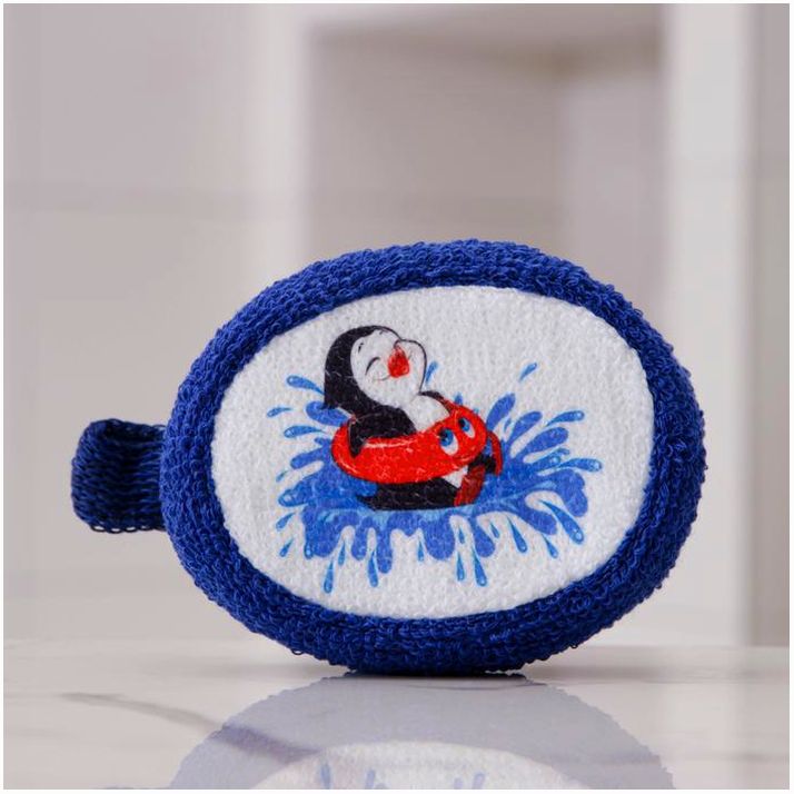 Мочалка для тела «Пингвин», 11?14 см, цвет микс артикул анонс 6832405