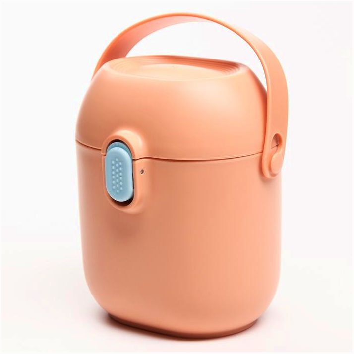 Контейнер для хранения детского питания 450 мл., с ложкой, цвет персиковый артикул анонс 7550788