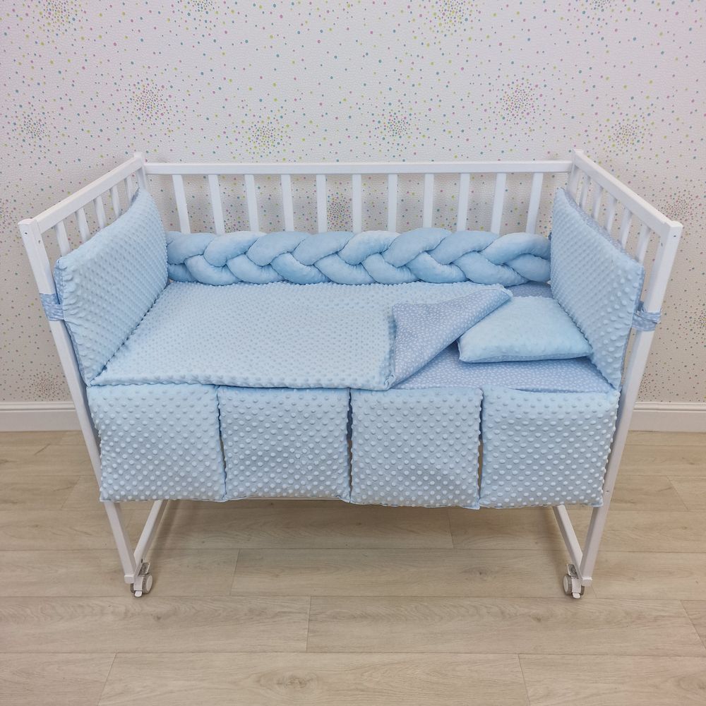 КПБ 13 пр (борт + пододеяльник + одеяло + подушка + простынь + (плюш/бязь) коса артикул анонс 1165-0-1бб_10