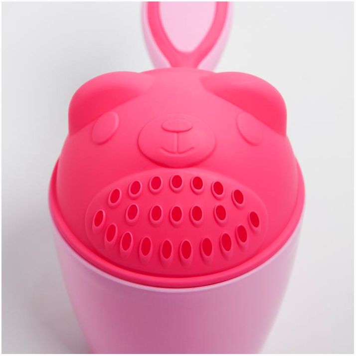 Картинка Ковш для купания и мытья головы, детский банный ковшик, хозяйственный «Мишка», 600 мл., цвет розовый (№4350280) от магазина Мир детей Товары для Новорожденных