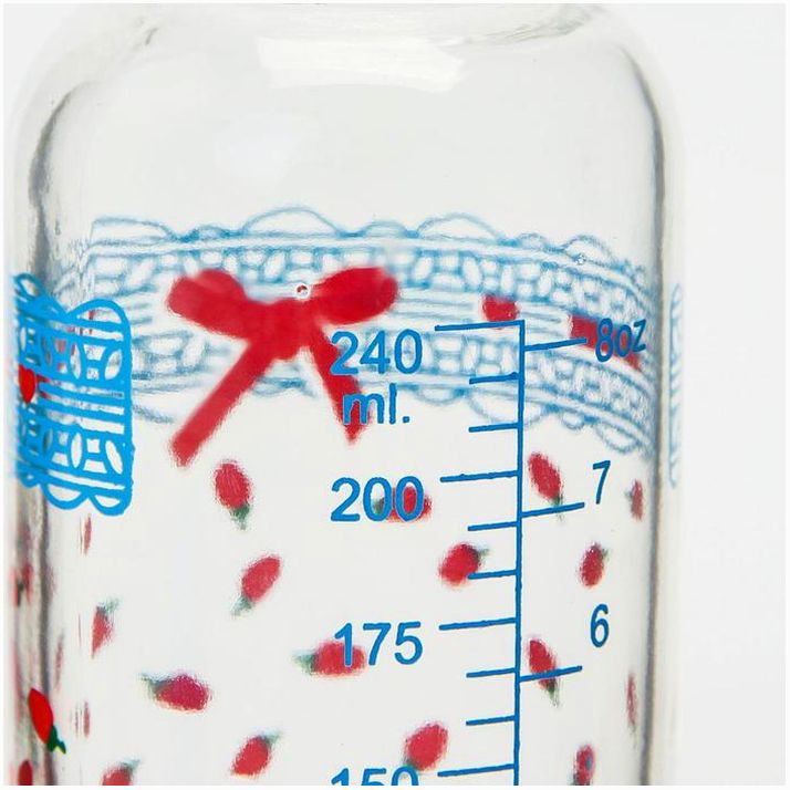 Картинка Бутылочка для кормления, классическое горло, стеклянная, средний поток, 240 мл., цвет МИКС (№3973822) от магазина Мир детей Товары для Новорожденных