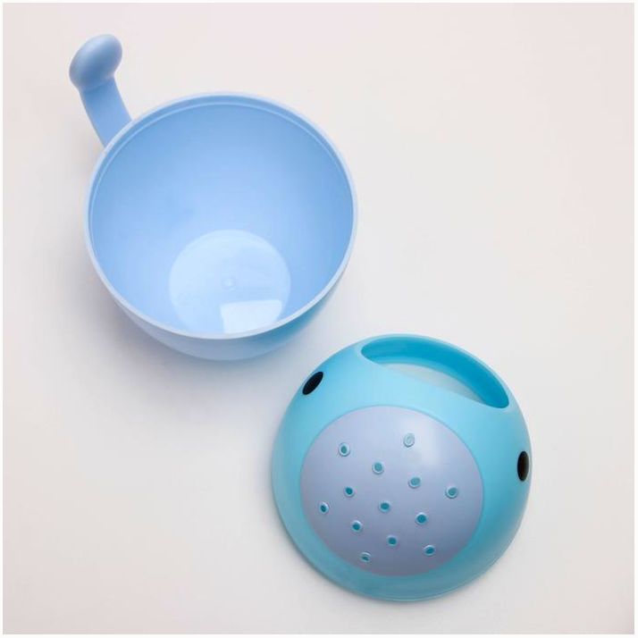 Картинка Ковш для купания и мытья головы, детский банный ковшик, хозяйственный «Кит», 400 мл., цвет голубой (№4350278) от магазина Мир детей Товары для Новорожденных