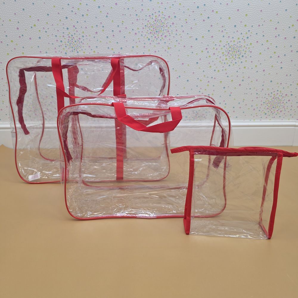 Картинка Сумки в роддом (прозрачные) №6804 + №6805 + №6803 (№6825) от магазина Мир детей Товары для Новорожденных