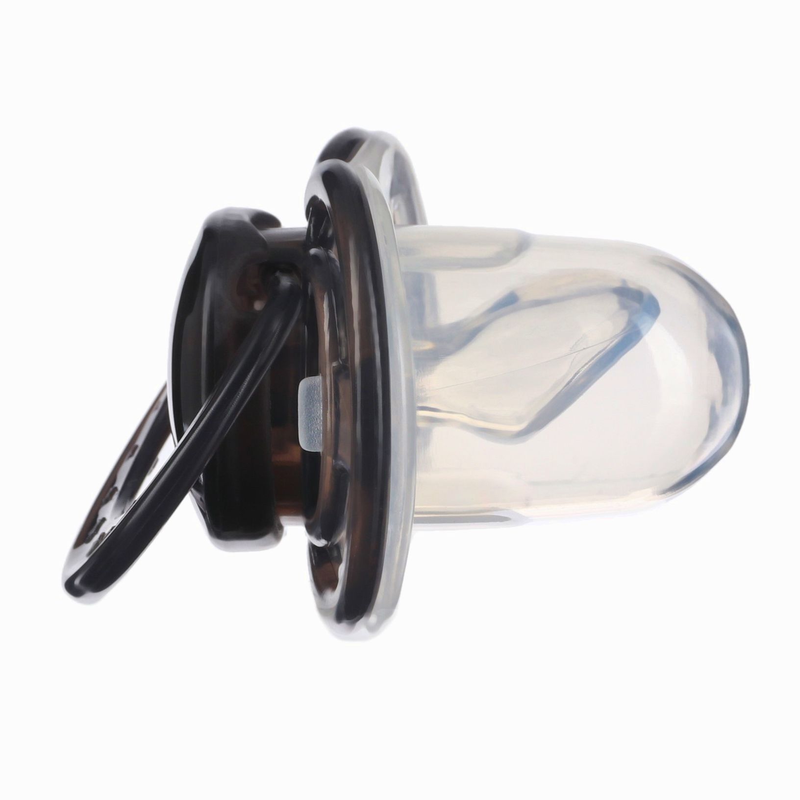 Картинка Соска- пустышка ортодотническая с колпачком, +12 мес., черный прозрачный (№9844207) от магазина Мир детей Товары для Новорожденных