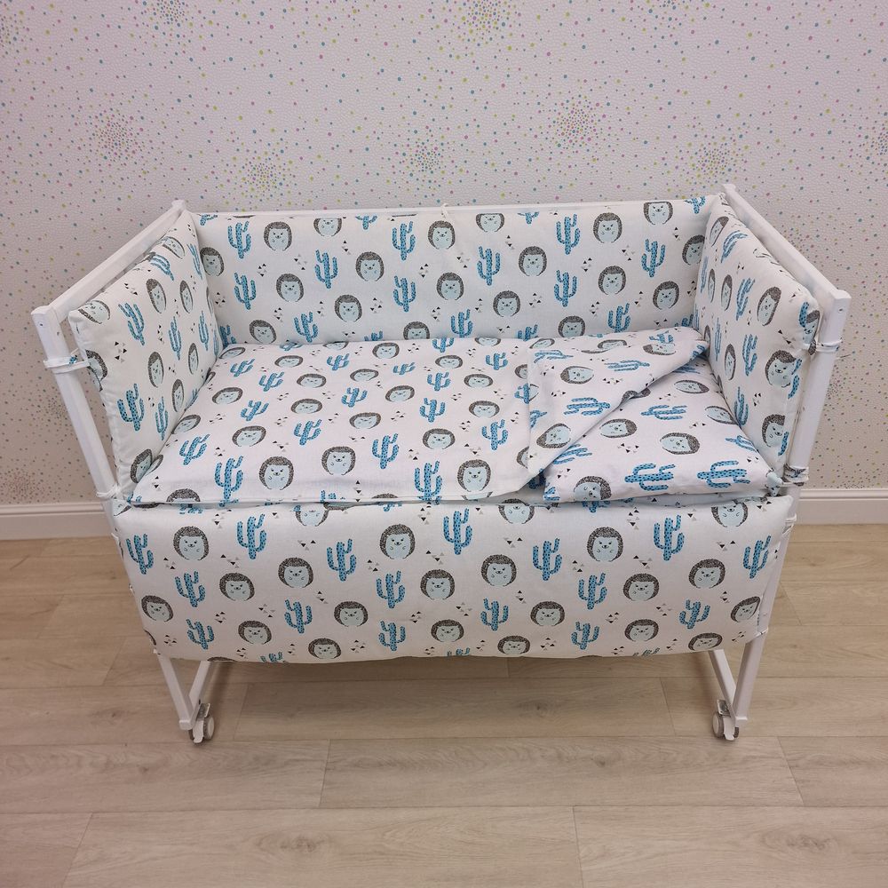 Картинка КПБ 9 пр (борт + пододеяльник + одеяло + наволочка + подушка + простынь (бязь) 4прямуг (№1145-4-1бб) цвета в ассортименте от магазина Мир детей Товары для Новорожденных