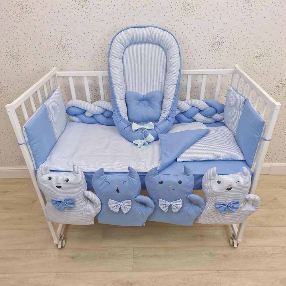 КПБ 16 пр (борт + пододеяльник + одеяло + наволочка + 2подушки + простынь + гнездо (бязь) артикул анонс 1172-0-1бб_07