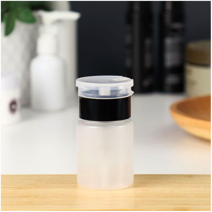 Картинка Флакон с помпой, 75 мл, цвет чёрный/прозрачный (№6935348) от магазина Мир детей Товары для Новорожденных