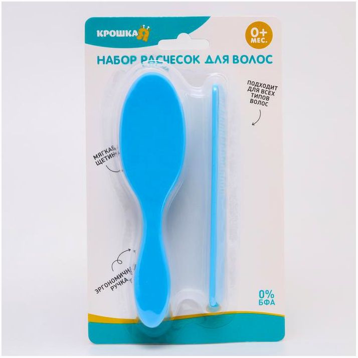 Картинка Расчёска детская + массажная щётка для волос, от 0 мес., цвета МИКС (№2315247) от магазина Мир детей Товары для Новорожденных