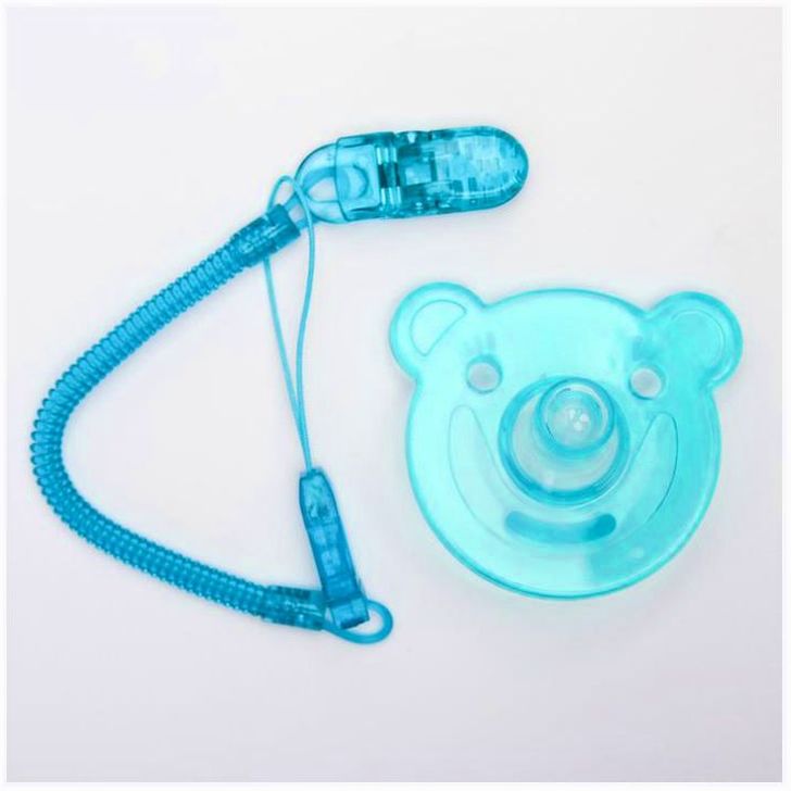 Картинка Пустышка цельносиликоновая, с держателем, в контейнере, от 0 мес., цвет зеленый (№4350294) от магазина Мир детей Товары для Новорожденных