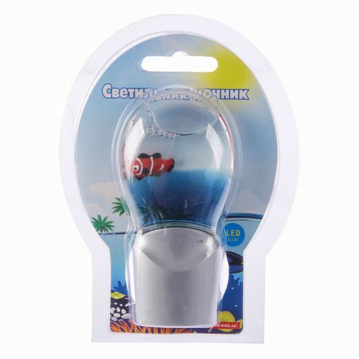 Картинка Ночник "Кроха" 0,3W (датчик освещенности) LED серебро/голубой (№2815791) от магазина Мир детей Товары для Новорожденных