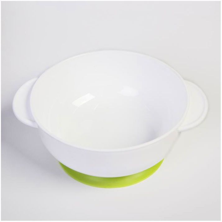 № 3630399 Набор детской посуды «Друзья», 3 предмета: тарелка на присоске, крышка, ложка, цвет зелёный