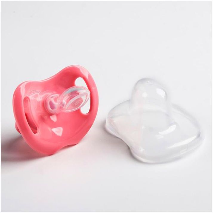 Картинка Соска-пустышка ортодонтическая,силикон,6+, с колпачком в контейнере, цвет МИКС (№4591110) от магазина Мир детей Товары для Новорожденных