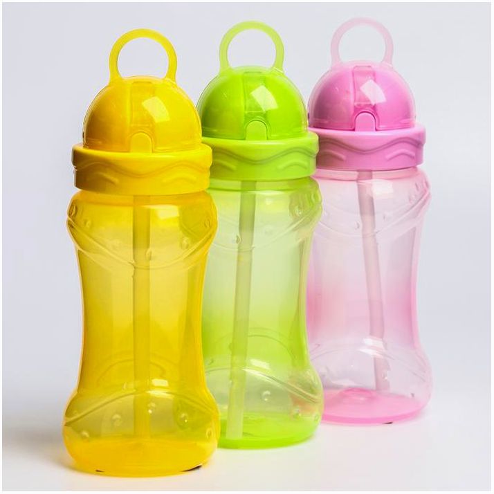 Поильник с трубочкой, 350 мл, цвета МИКС артикул анонс 1610023