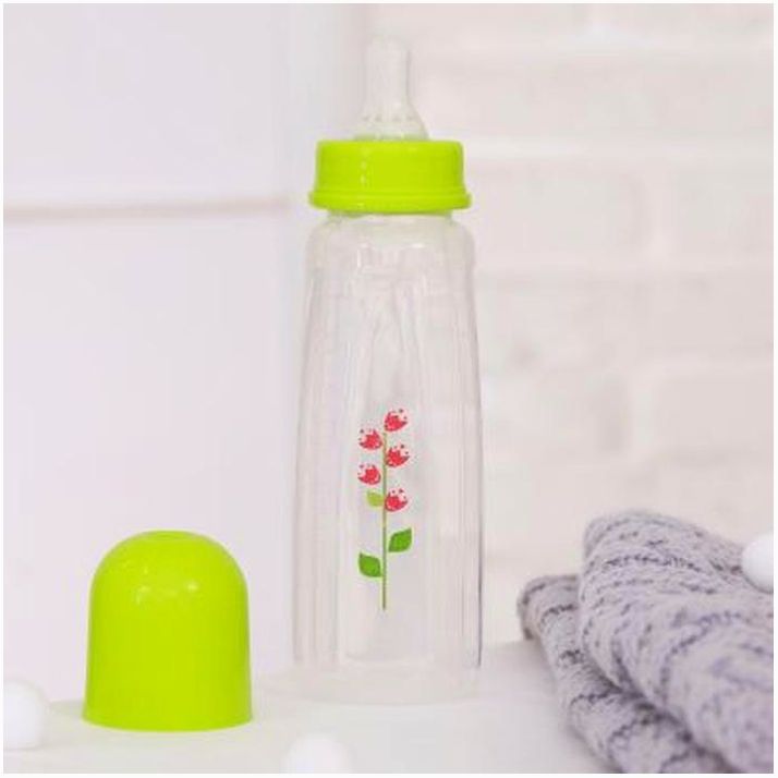 № 2300134 Бутылочка для кормления, 240 мл, от 0 мес., цвет жёлтый