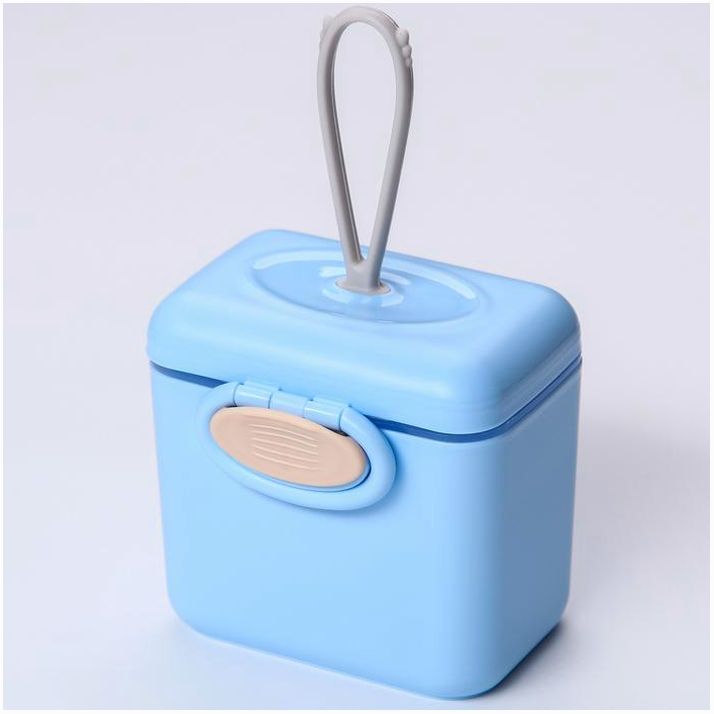 Контейнер для хранения детского питания 150 мл., с ложкой , цвет голубой артикул анонс 7550787