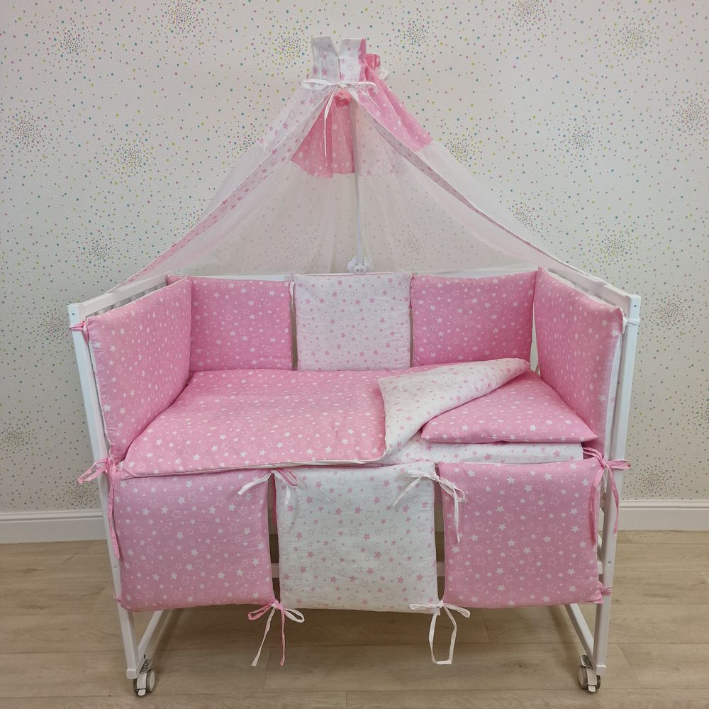 КПБ 14 пр (балдахин + борт + пододеяльник + одеяло + наволочка + подушка + простынь (бязь) 6кв+2пр артикул анонс 1146-0-1_05