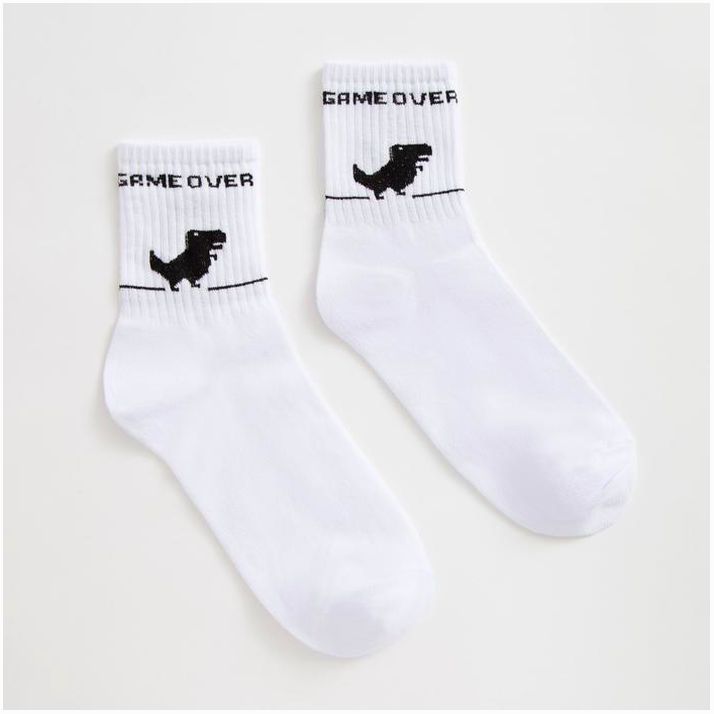 Носки MINAKU «Game over», цвет белый, размер 36-37 (23 см) артикул анонс 6885447