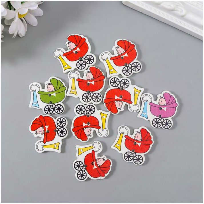 Набор пуговиц декоративных дерево 