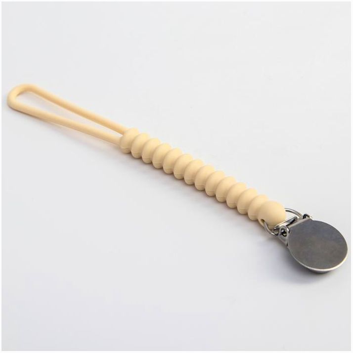 Держатель для соски - пустышки «Кольца», силиконовый, цвет бежевый артикул анонс 5421481