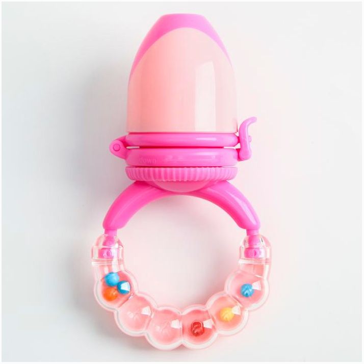 Ниблер силиконовый, погремушка на ручке, цвет МИКС артикул анонс 1886158