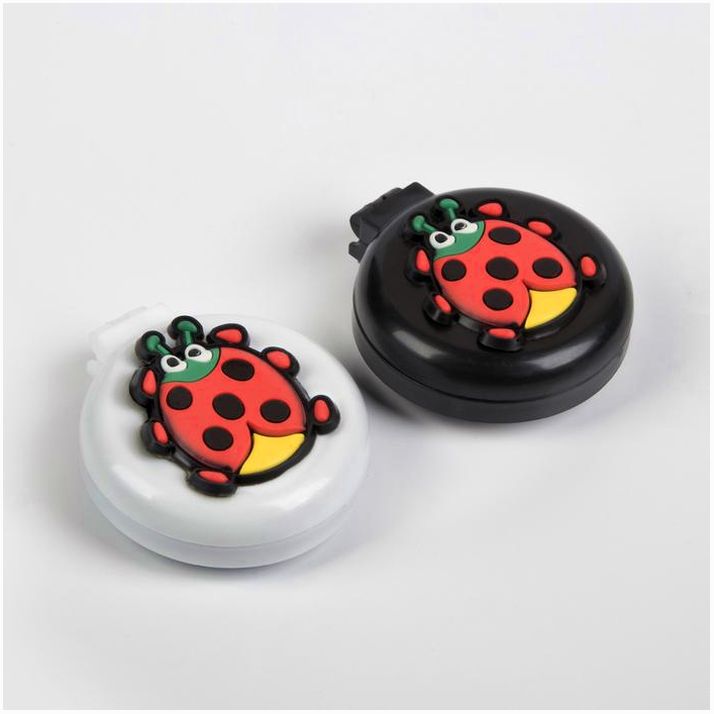 № 4301606 Расчёска массажная «Божья коровка», с зеркалом, складная, на блистере, цвет МИКС