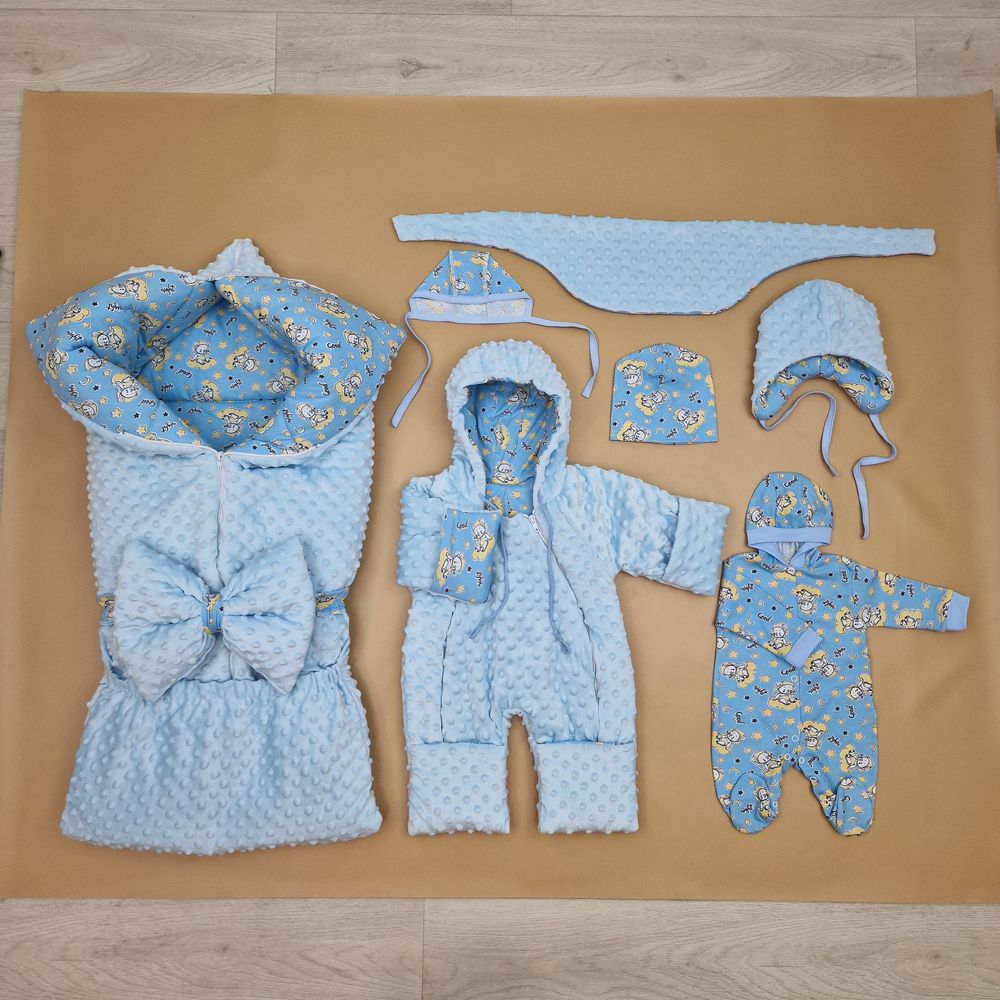 Комплект кв (одеяло трансформер+бант-подушка+2 комбинезона+2 шапочки+шарф) артикул анонс 7260-0-2_15