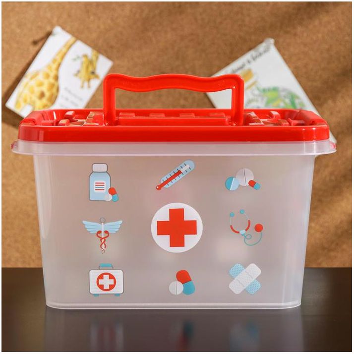 Аптечка «Доктор+», 4 л, прямоугольная, рисунок МИКС артикул анонс 979210