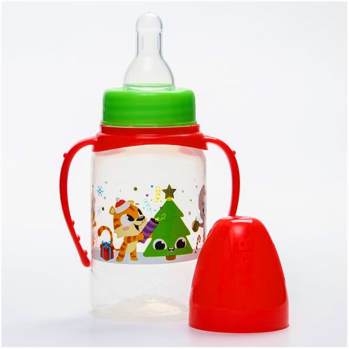 Картинка Бутылочка «Малыши» 150 мл цилиндр, с ручками, подарочная упаковка, с ручками (№6849710) от магазина Мир детей Товары для Новорожденных