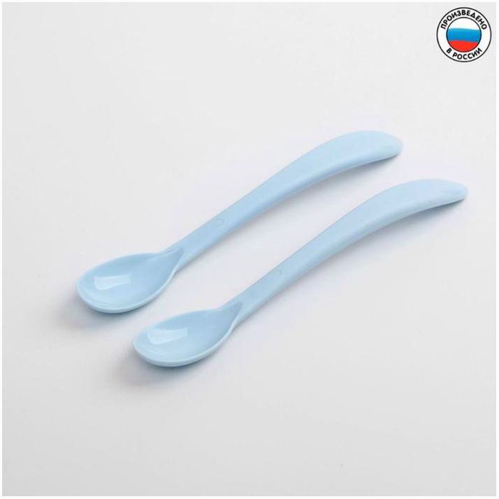 Набор детских ложек Follow Me, цвет голубой пастельный артикул анонс 5131357