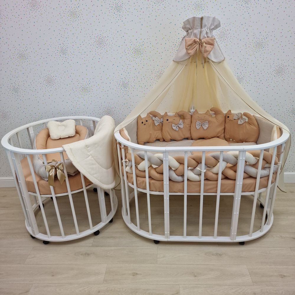 КПБ 19 пр (балдахин + борт + пододеяльник + 2 одеяла + наволочка + 2 подуш + 2 прост + гнездо (бязь) артикул анонс 1185-О-1