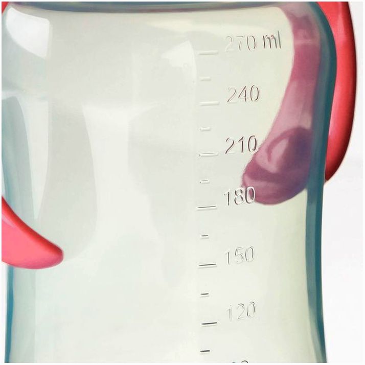 Картинка Поильник - непроливайка с силиконовым носиком, 270 мл, бирюзовый/розовый (№9269312) от магазина Мир детей Товары для Новорожденных