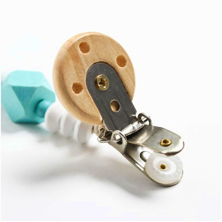 № 4155499 Держатель для соски - пустышки «Радуга», дерев., цвет бирюзовый