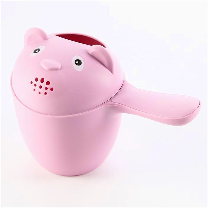 Ковш для купания и мытья головы, детский банный ковшик, хозяйственный «Мишка», цвет розовый артикул анонс 7761357