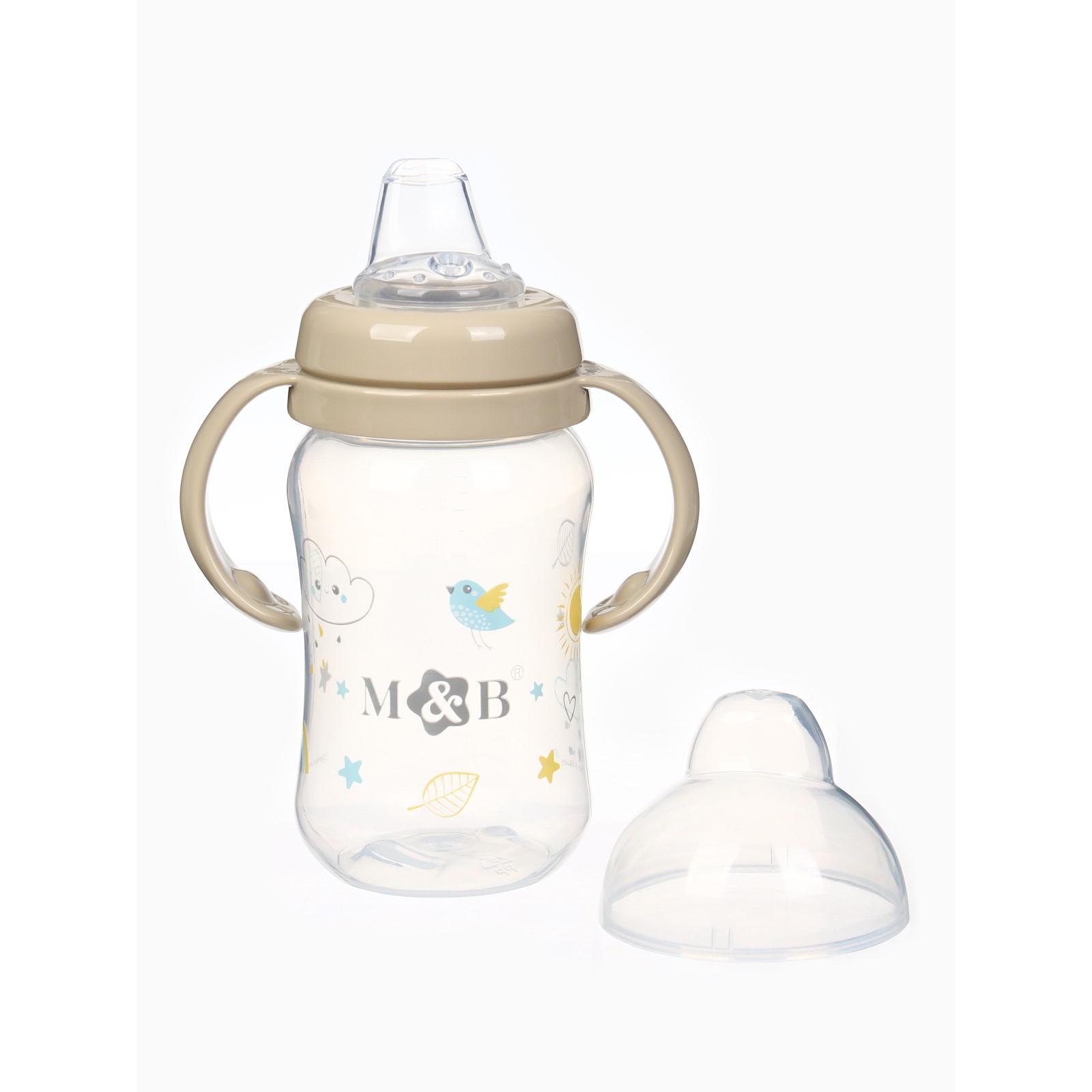 № 10822672 Поильник - непроливайка с силиконовым носиком, 270 мл., цвет бежевый