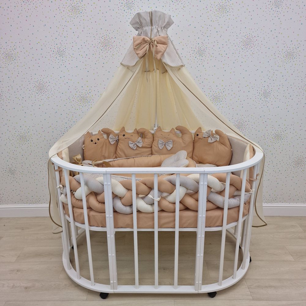 КПБ 17 пр (балдахин + борт + пододеяльник + одеяло + наволочка + 2подушки + простынь + гнездо (бязь) артикул анонс 1173-0-1_03