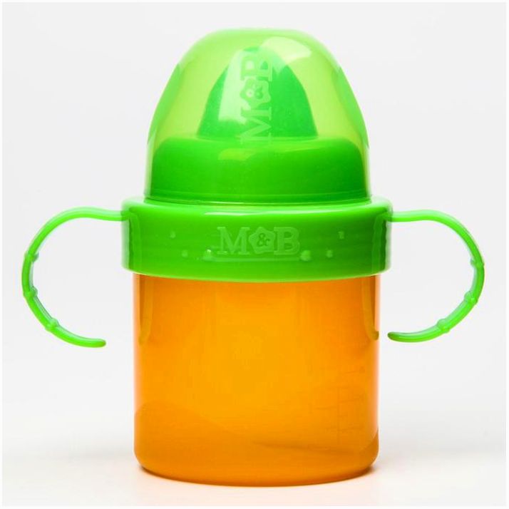 № 7017647 Поильник детский с твёрдым носиком, с ручками, 150 мл, цвет МИКС