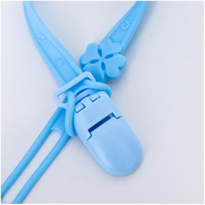 № 4770940 Держатель для соски - пустышки, силиконовый, цвет бирюзовый/голубой