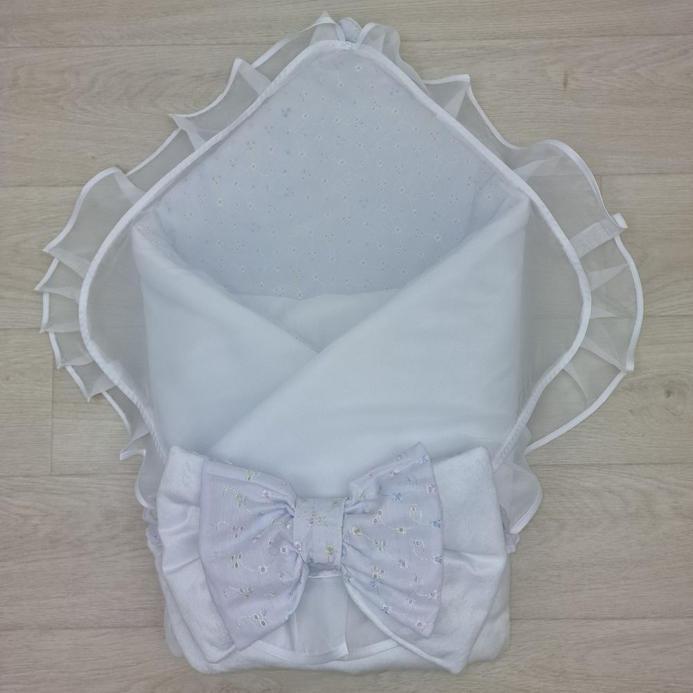 Комплект на выписку 3 пр: одеяло+уголок+бант (двухсторонний) артикул анонс 1876в-1-1_н_02