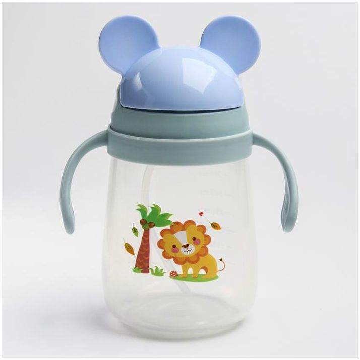 Поильник с силиконовой трубочкой и ручками, 400 мл., цвет МИКС артикул анонс 4724445