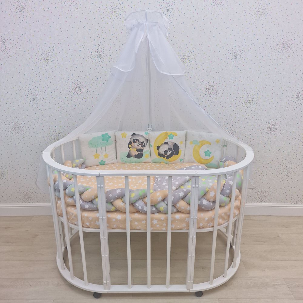 № 1160-0-1К КПБ 11 пр (балдахин + борт + пододеяльник + одеяло + наволочка + подушка + простынь (бязь) коса