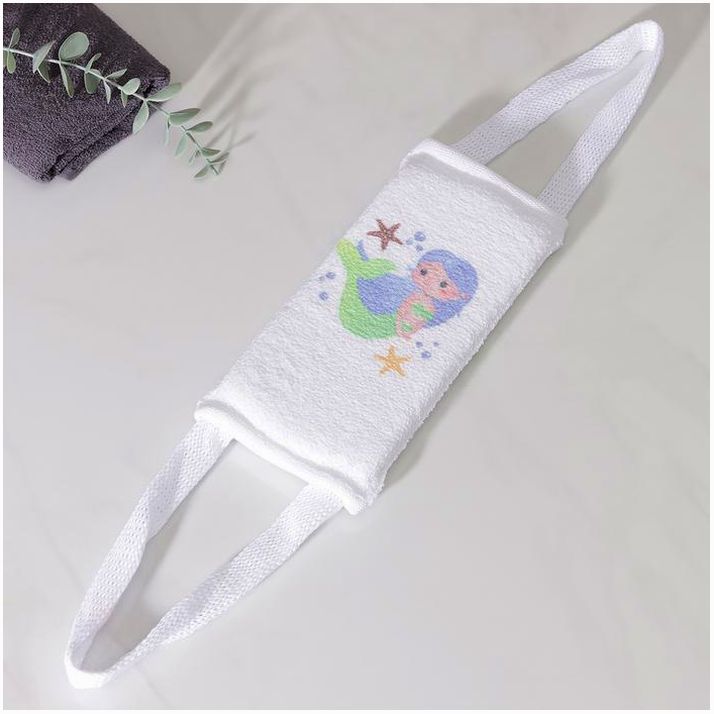 № 7916024 Мочалка-лента для тела хлопковая Доляна «Русалочка», 10,5?25 см